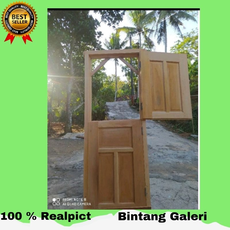 READY STOK Pintu Dapur Rumah Kayu Model Minimalis Pintu Dapur Bukaan Atas Bawah Pintu Koboy Murah