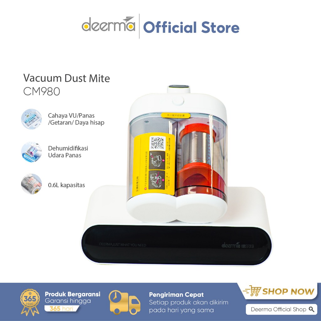 Jual Deerma CM980 13Kpa Anti-dust Mites Double Dust Cup UV Vacuum ...