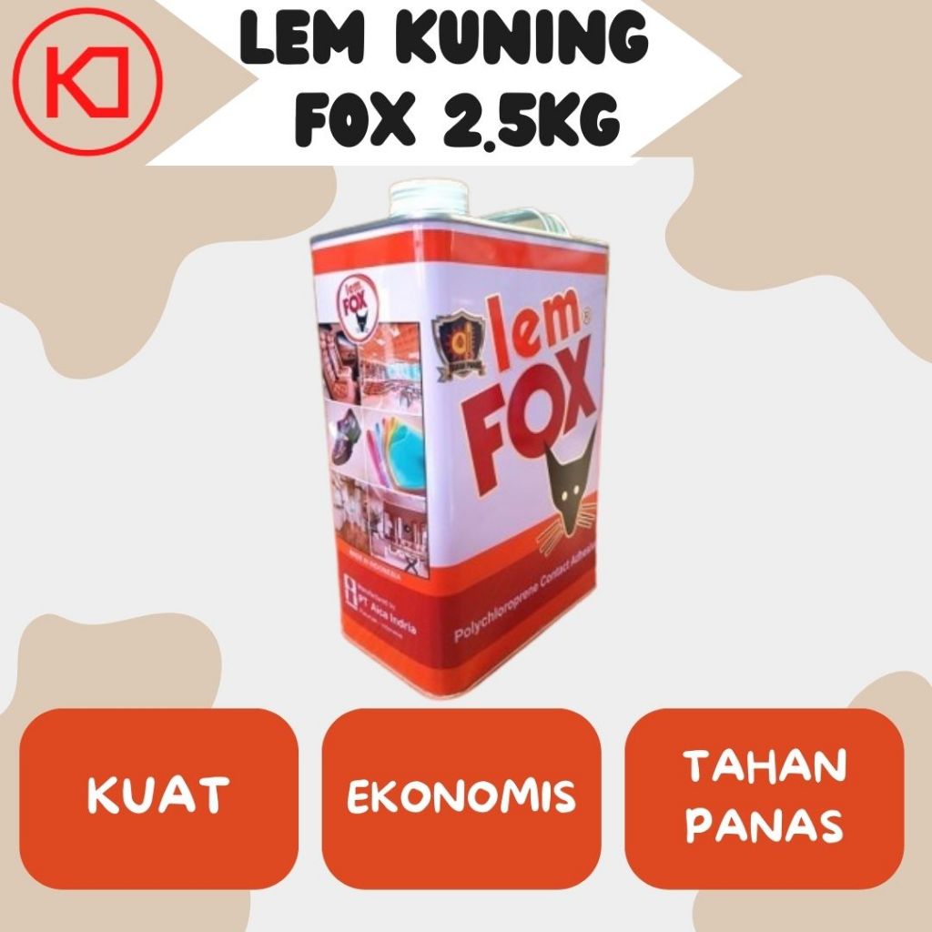 Jual Lem Fox Lem Kuning Serbaguna Lem HPL Vinyl Lem Fox Merah Gallon 2. ...