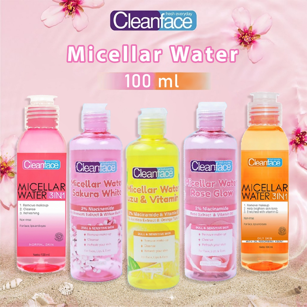 Jual CLEANFACE Purbasari Micellar Water 3in1 Normal / Oily Skin 100ml ...
