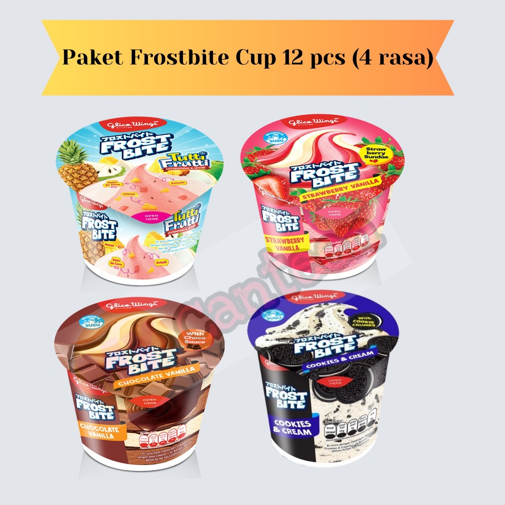 Jual Paket Es krim Glico Frostbite Cup 4 rasa 12 pcs | Shopee Indonesia