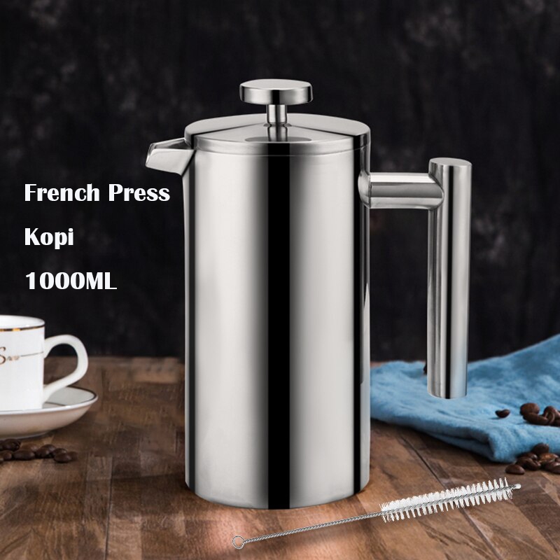 Jual Teko Kopi French Press 1000ML Stainless Steel Coffee