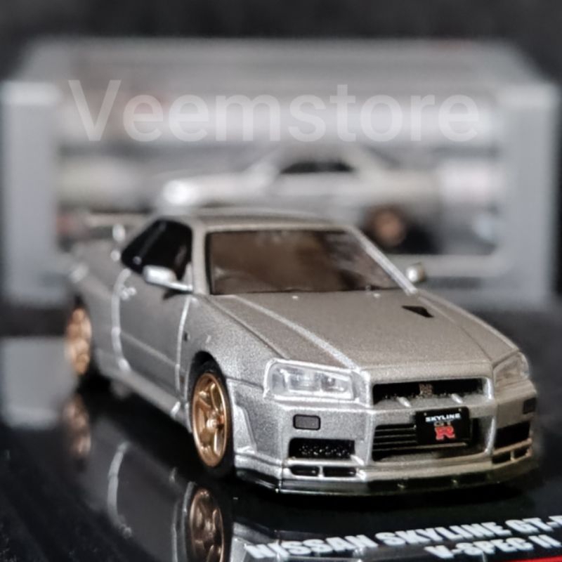 Jual Die Cast 1:64 Nissan Skyline GT-R R34 Vspec II Nur [inno64] Silver ...