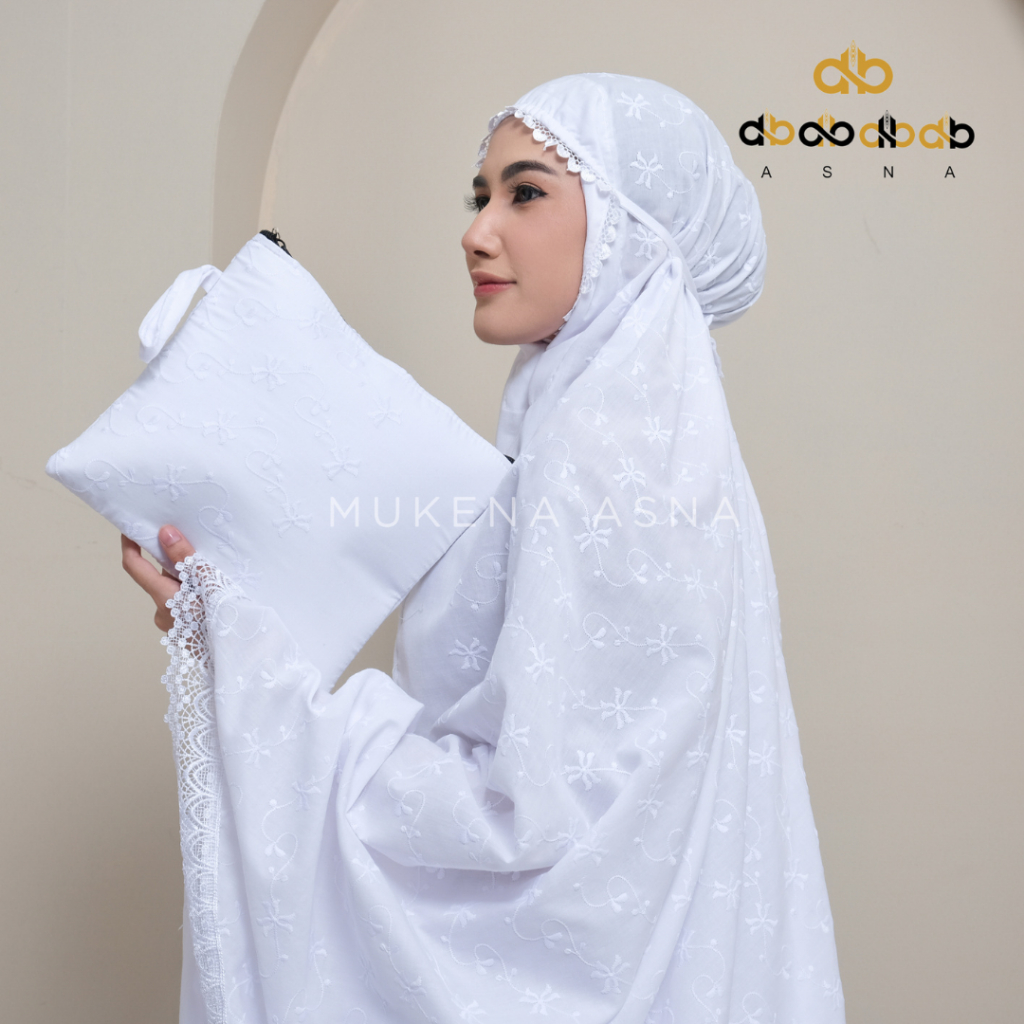 Asna Mukena - Mukenah Dewasa Katun Paris Bordir Renda Premium