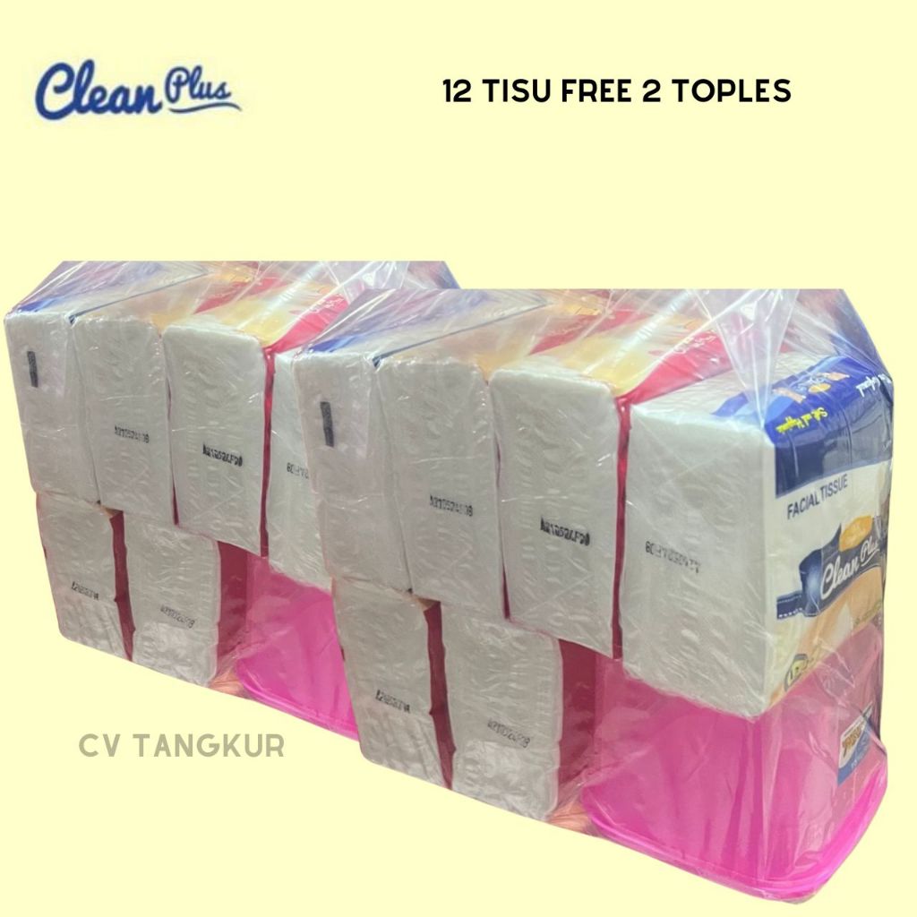 Jual Paket 12 Tisu Clean Plus Popup Bonus 2 Toples / 2 Kotak Tissue ...