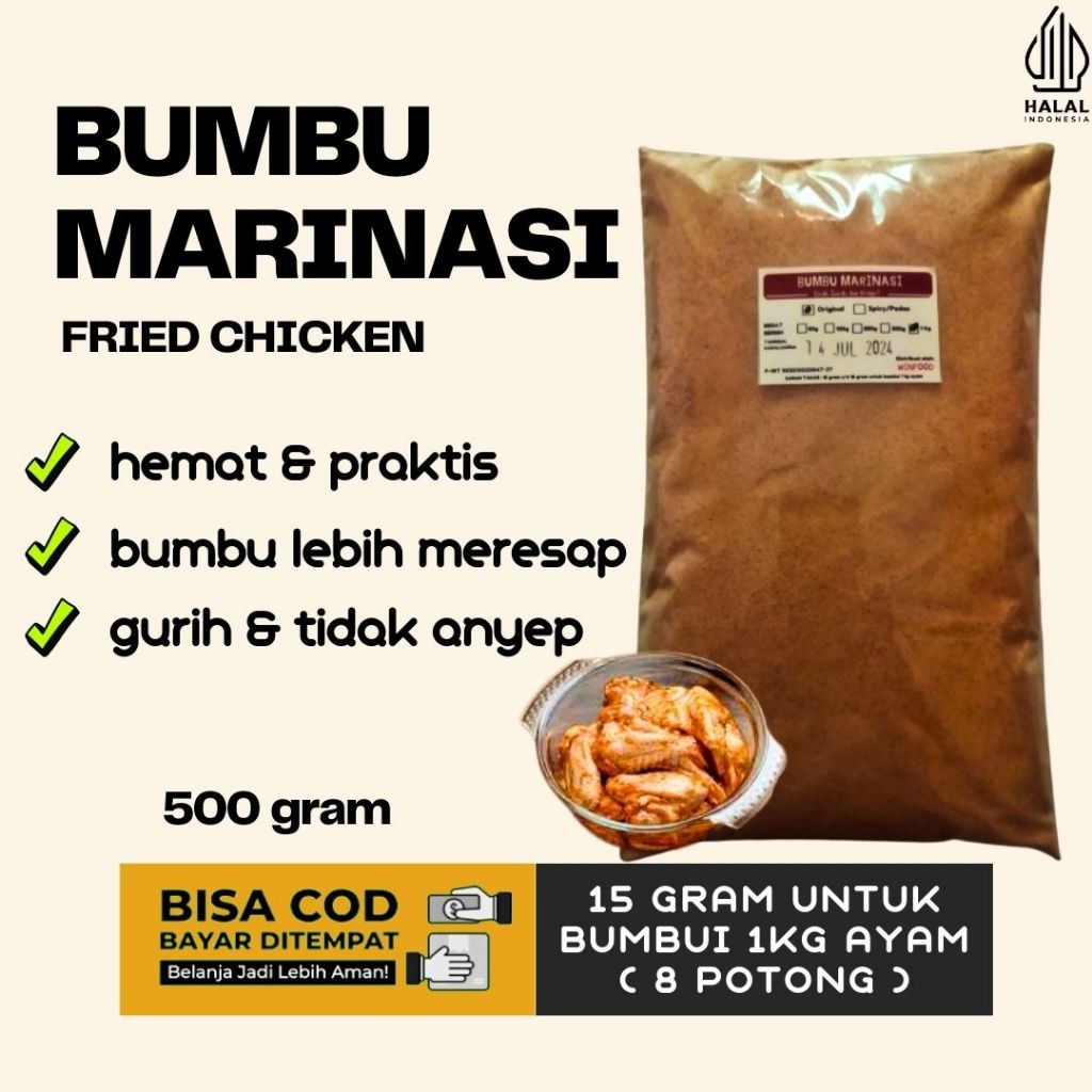 Jual Bumbu Marinasi Ayam Marinasi Fried Chicken Ayam Geprek Krispi 500 ...