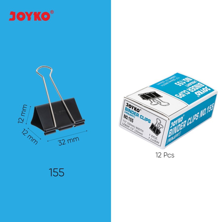Jual JOYKO Binder Clip / klip kertas / klip serbaguna No.155 | Shopee ...