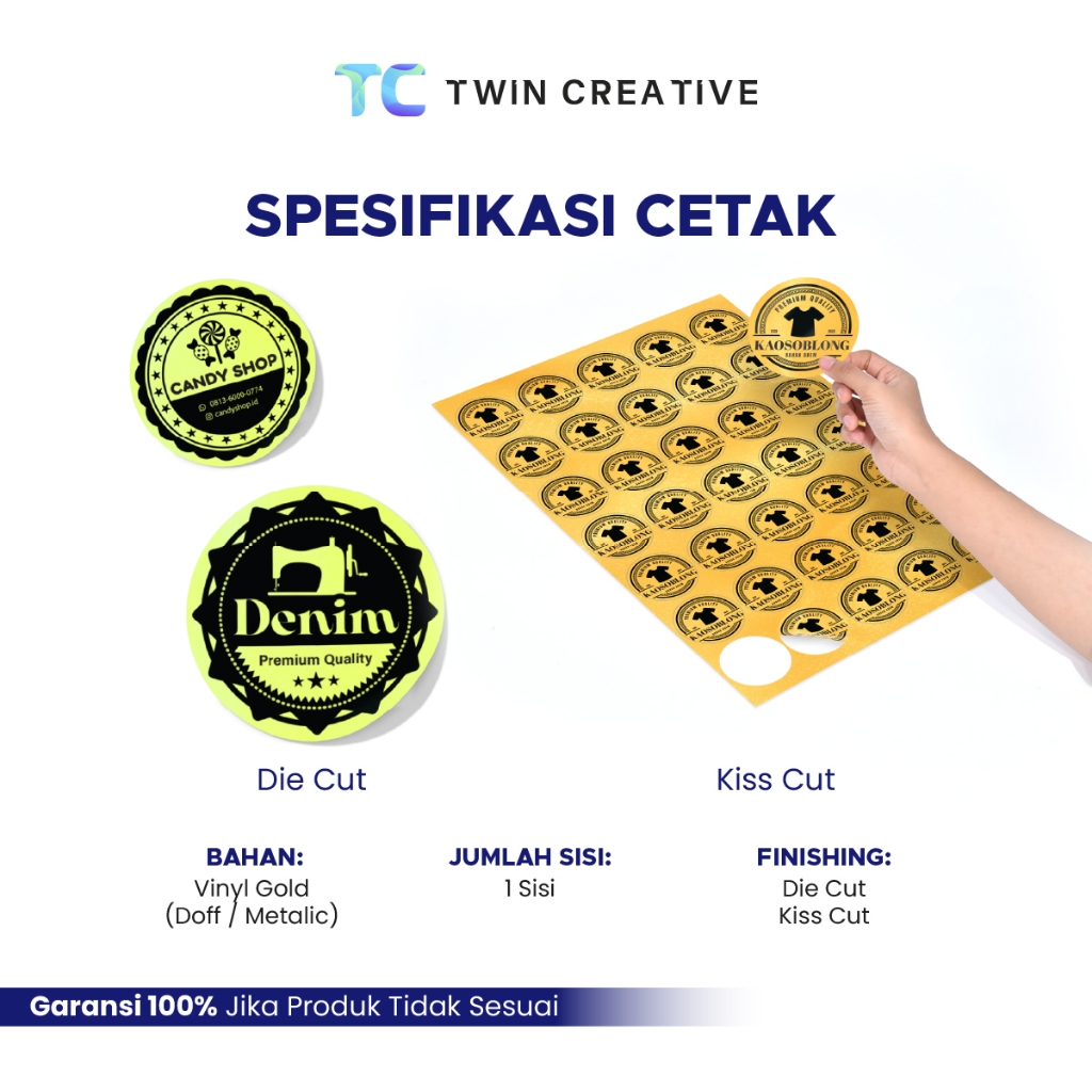 Jual Custom Sticker Gold Metallic Label Kemasan Segel Produk Exclusive ...