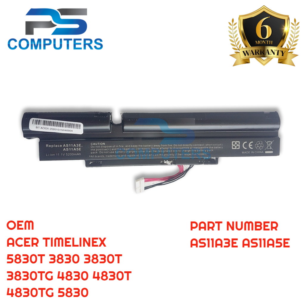 Batterie D'ORIGINE Acer Aspire TimelineX 3830T 4830T 5830T AS3830T