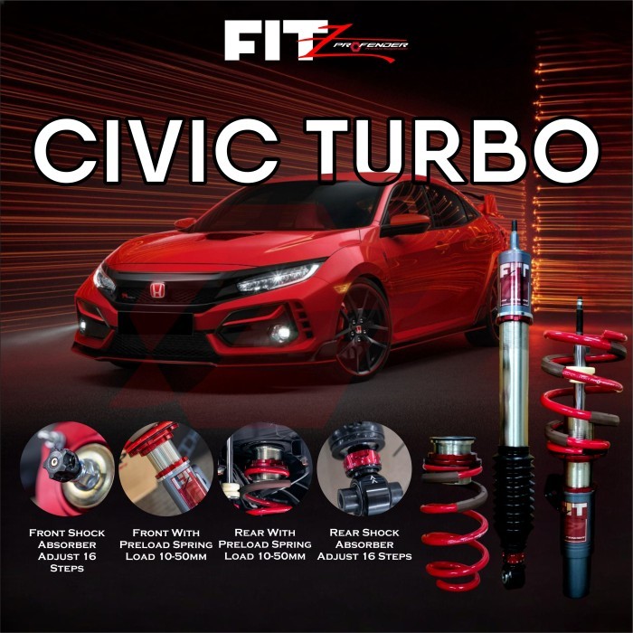 Jual FITZ - Shockbreaker Suspensi COILOVER PROFENDER - Honda Civic FC ...