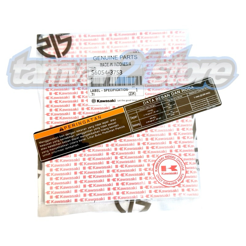 Jual LABEL STICKER SPECIFICATION DATA RODA W175 ORIGINAL | Shopee Indonesia