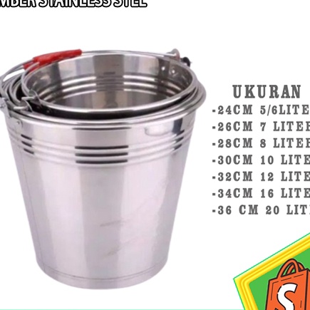 Jual KP8 ember timba stainless steel besar 2 liter 16 liter 15 liter 5 ...