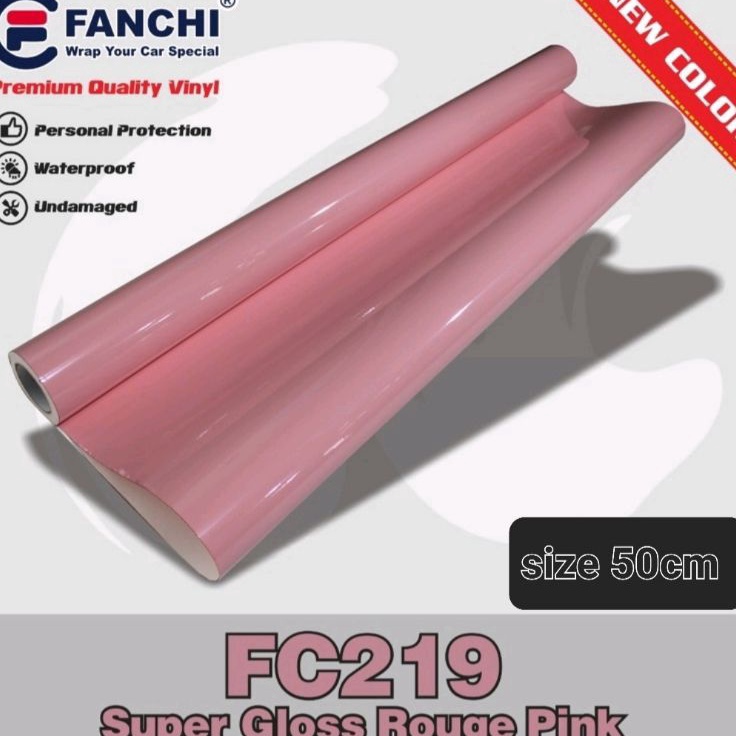 Jual Sticker Fanchi Fc Super Gloss Glossy Rouge Pink Premium Wrap Per Cm Shopee Indonesia