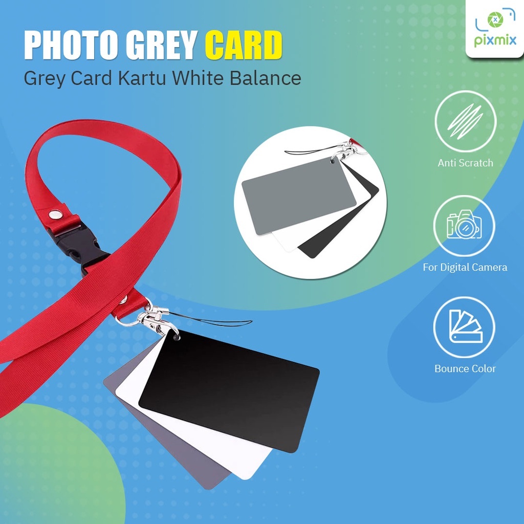 Jual Grey Card White Balance - 3 In 1 Digital Gray Black White Balance ...