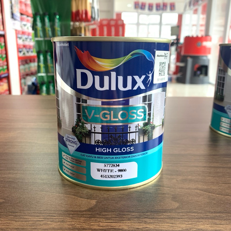 Jual Dulux V Gloss High Gloss L Hitam Putih Cat Kayu Besi Cat Minyak Shopee Indonesia