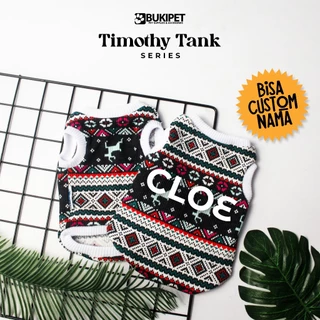 Baju Kucing Anjing Kelinci Monyet Lucu Murah Custom Nama - Bukipet Timothy Tank Series