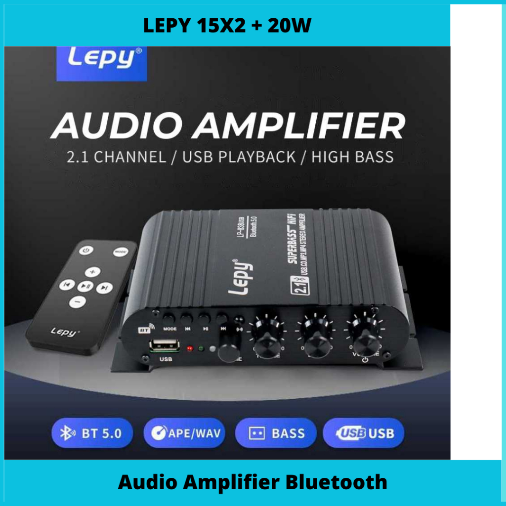 Jual COD Lepy Audio Amplifier 2.1 Mobil Bluetooth Subwoofer Bass USB ...