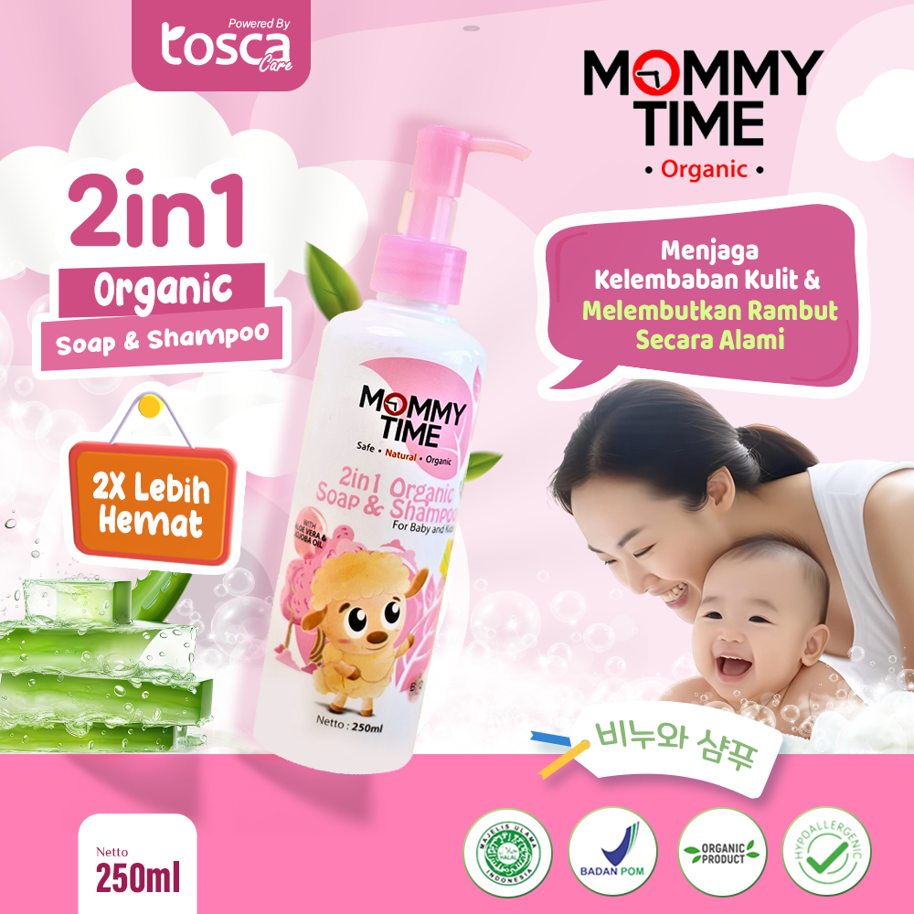 Jual Organic Baby Bath 2 In 1 Soap & Shampoo Mommy Time Sabun Bayi