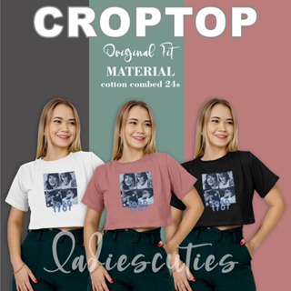 Ladiescuties Kaos Crop top taylor swift Wanita T-shirt lengen pendek