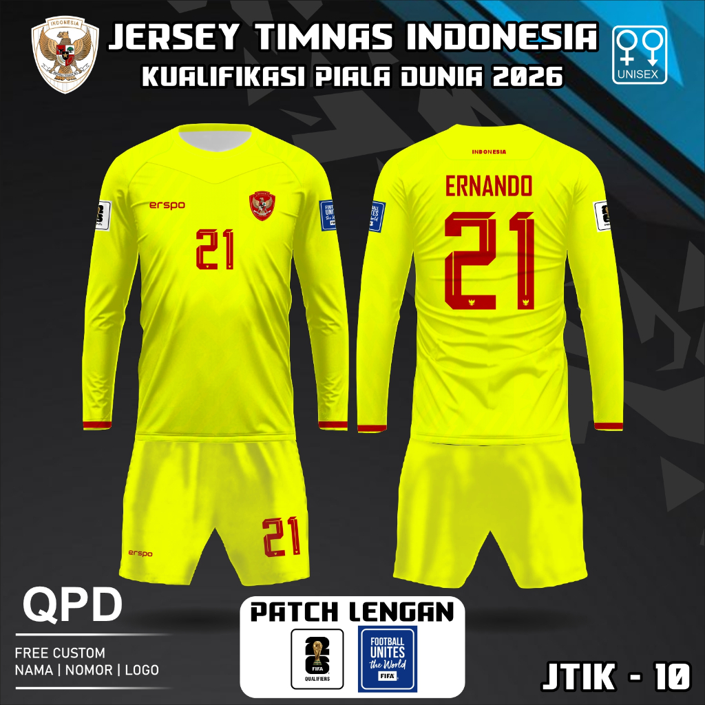 Jual Setalan jersey kaos timnas indonesia terbaru baju bola kiper