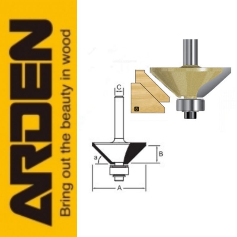 Jual supplier pisau arden Router Bit Chamfer as 1/4