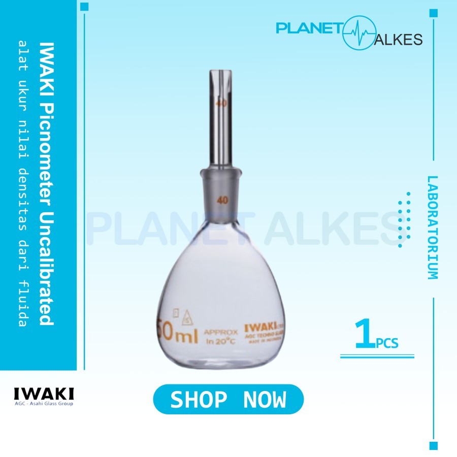 Jual IWAKI Picnometer Uncalibrated 5ml, 10ml, 25ml, 50ml, 100ml ...
