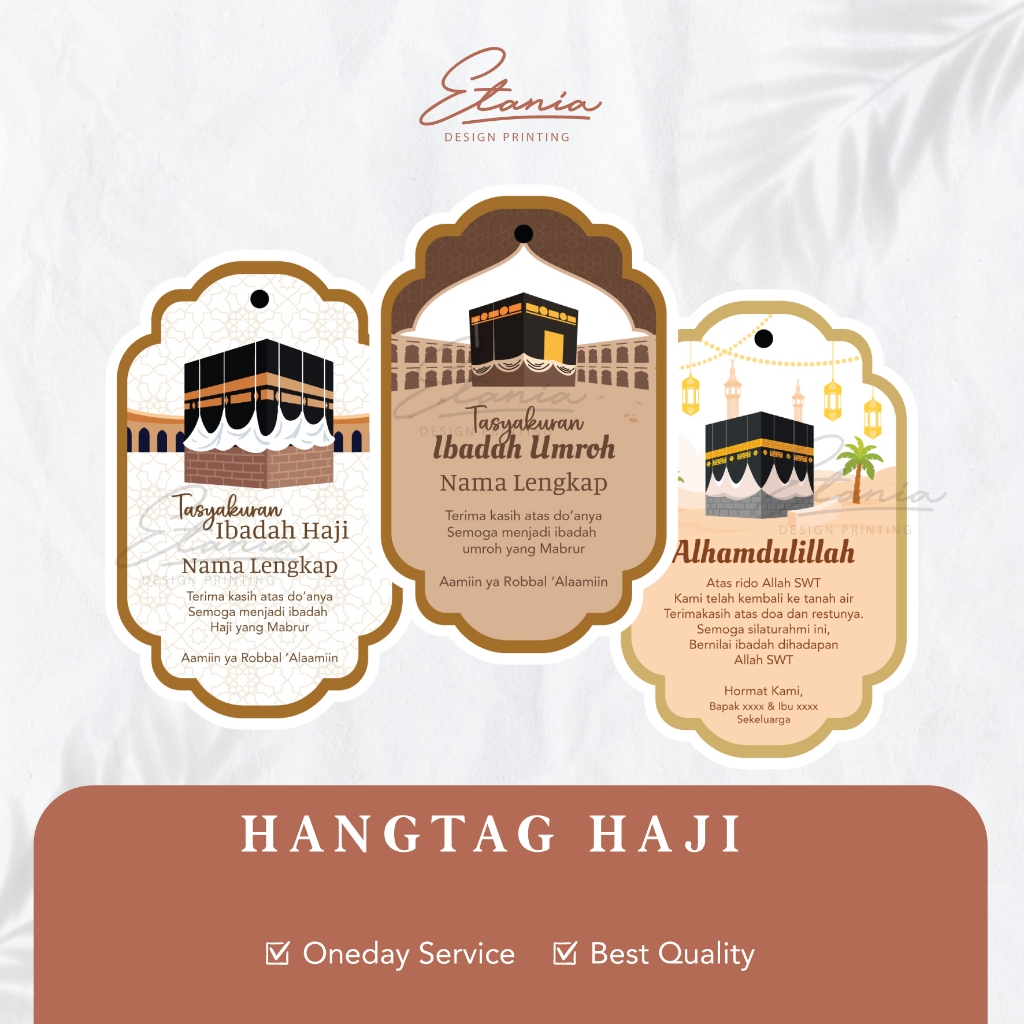 Jual Hangtag Tasyakuran Haji Umroh Label Bingkisan hampers oleh-oleh