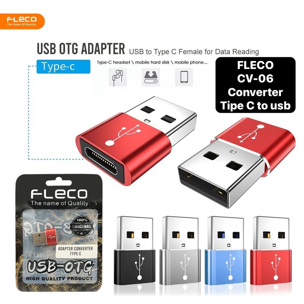 Jual Fleco USB 3.0 Male to USB 3.1 Type-C Female Converter CV-06 ...