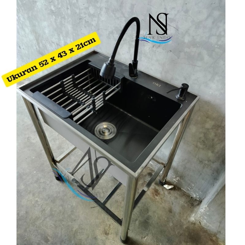 Bak Cuci Piring Portable Set 52 x 43 Westafel cuci piring stainless kitchen sink wastafel  set kran