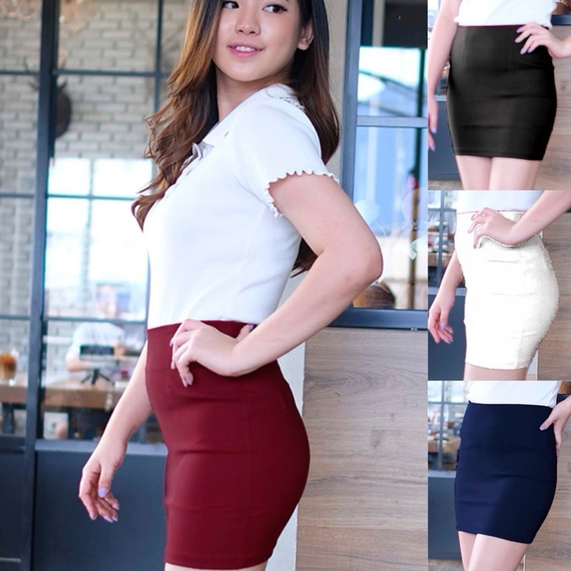 Jual Rok mini scuba span fashion rok kantoran pendek / rok pesta wanita ...