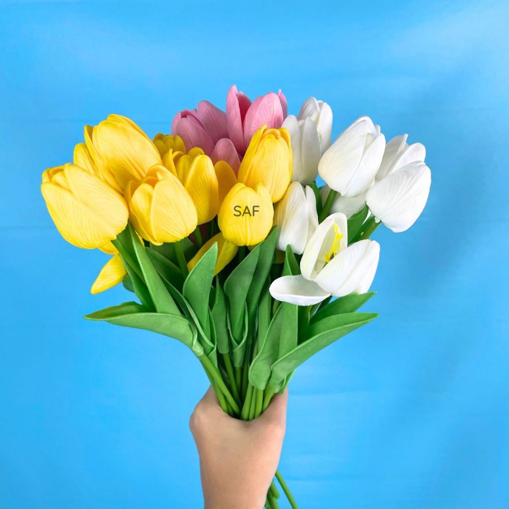 Jual SAF Bunga Tulip Artificial Palsu - Fake Bouquet Flower Dekorasi ...