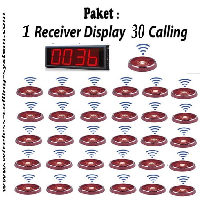 Jual Wireless Calling System ( Paket 1 Receiver Display + 30 Calling ...