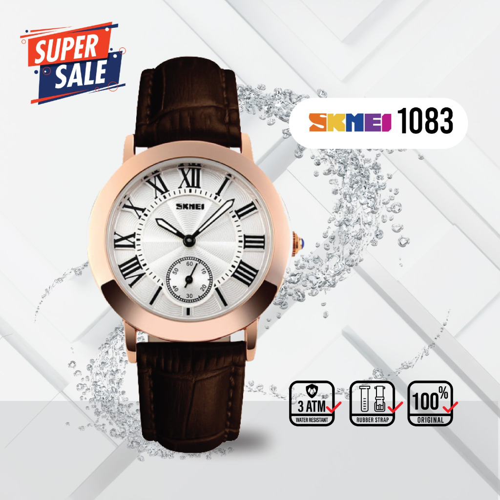 Jual Jam Tangan Wanita Analog Strap Kulit SKMEI 1083 Water Resistant 30M Shopee Indonesia