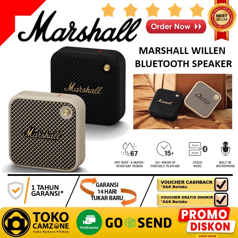 Marshall Willen Portable Bluetooth Speaker Original GARANSI RESMI