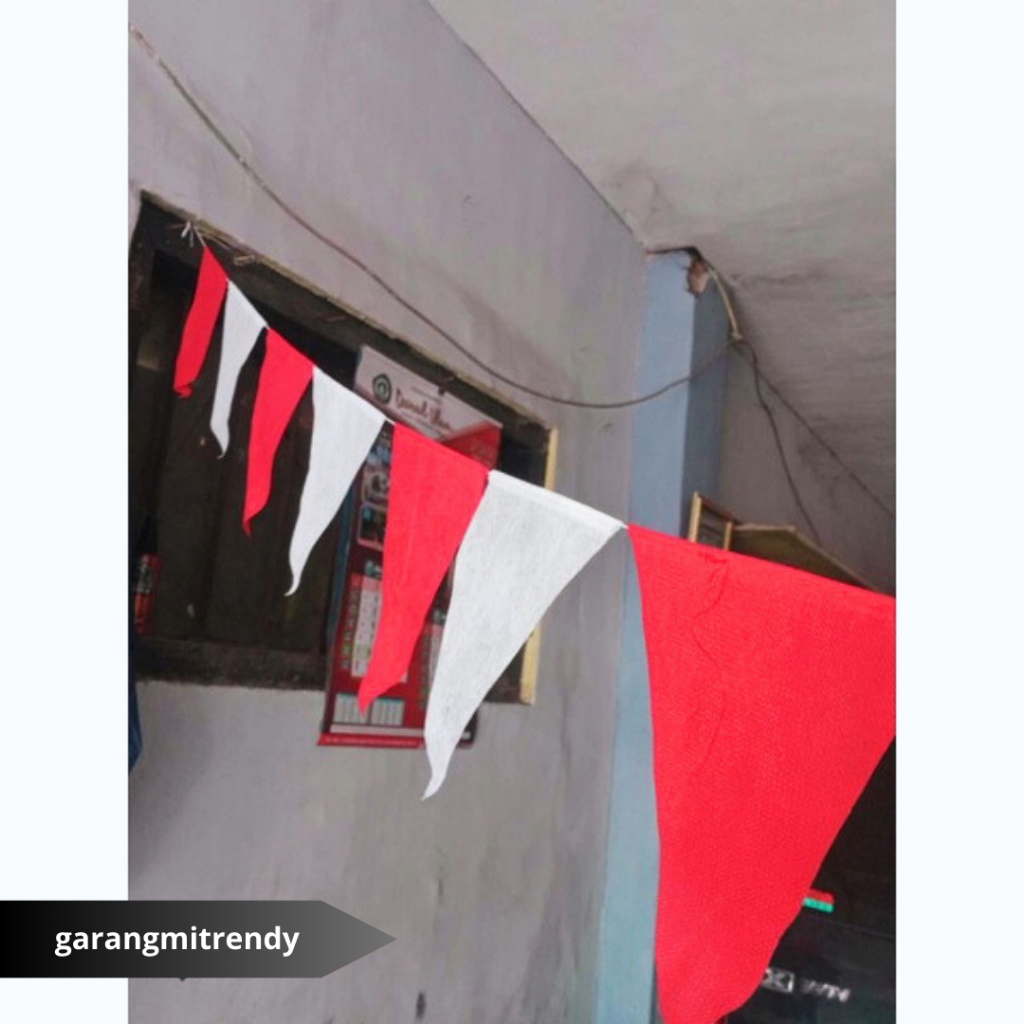 Jual 5 Meter Banner Bendera Merah Putih Segitiga Hut Ri Dekorasi Kemerdekaan 17an Dirgahayu