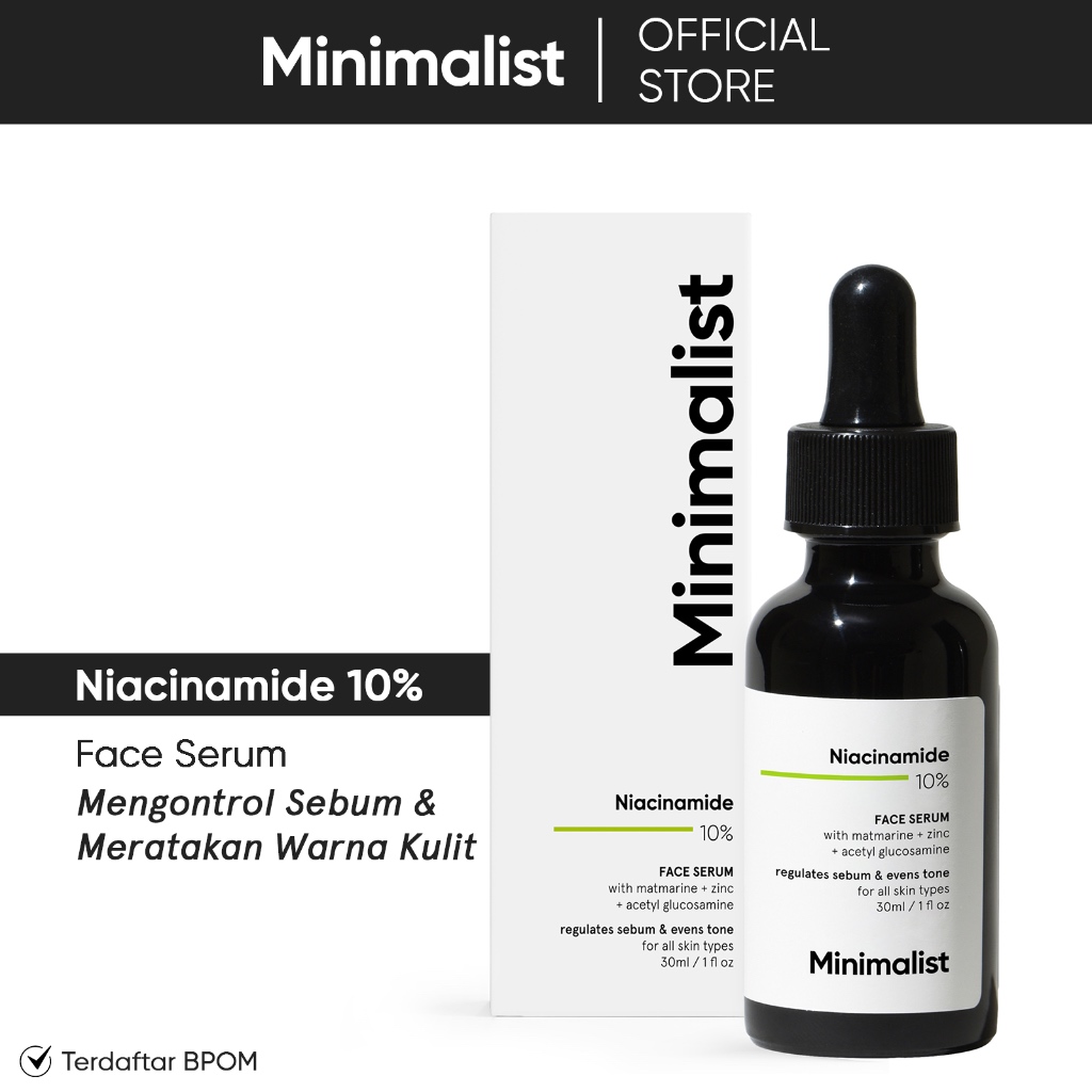 Minimalist 10% Niacinamide Serum + Zinc | Serum Niacinamide untuk Mengurangi Minyak dan Noda | 30ML