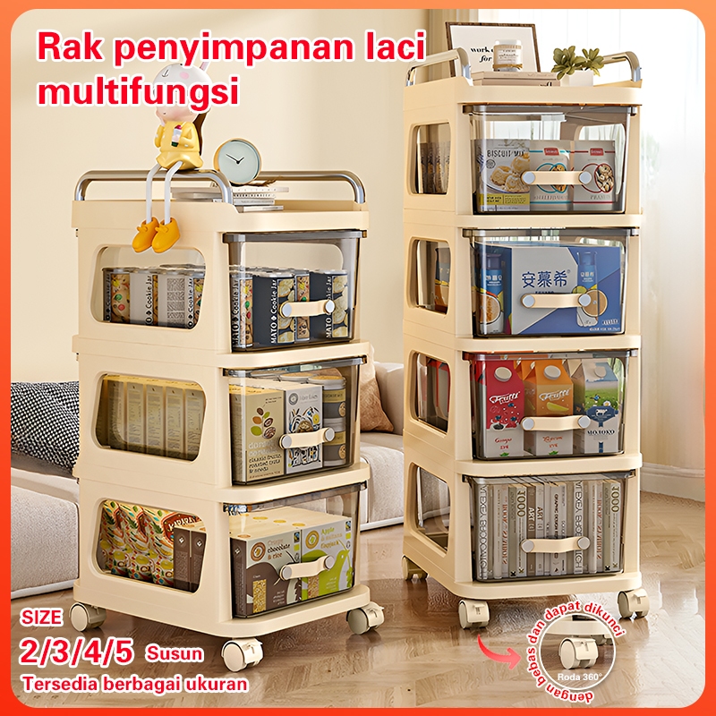 Jual Rak Susun Penyimpanan Multi Layer Serbaguna Rak Trolley Dengan