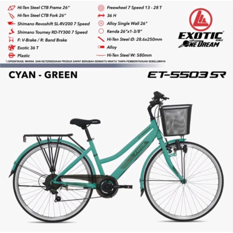 Jual SEPEDA PEREMPUAN DEWASA REMAJA 26 INCH EXOTIC ET 5503 SR 7 SPEED ...