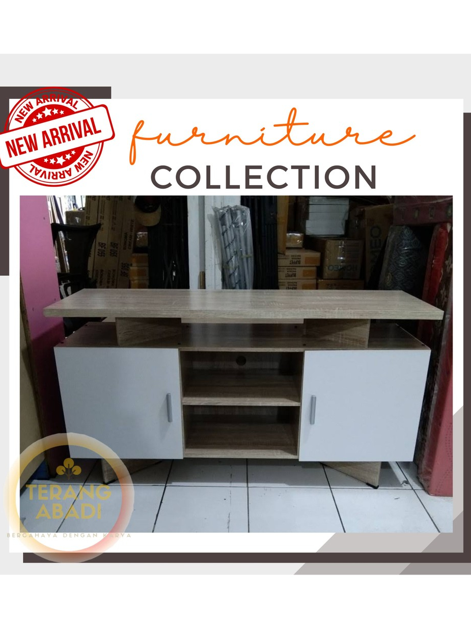 Jual [PROMO] MEJA TV UKURAN 120 WALLNUT/ RAK TV BUFFET/ RAK TV BUFFET ...