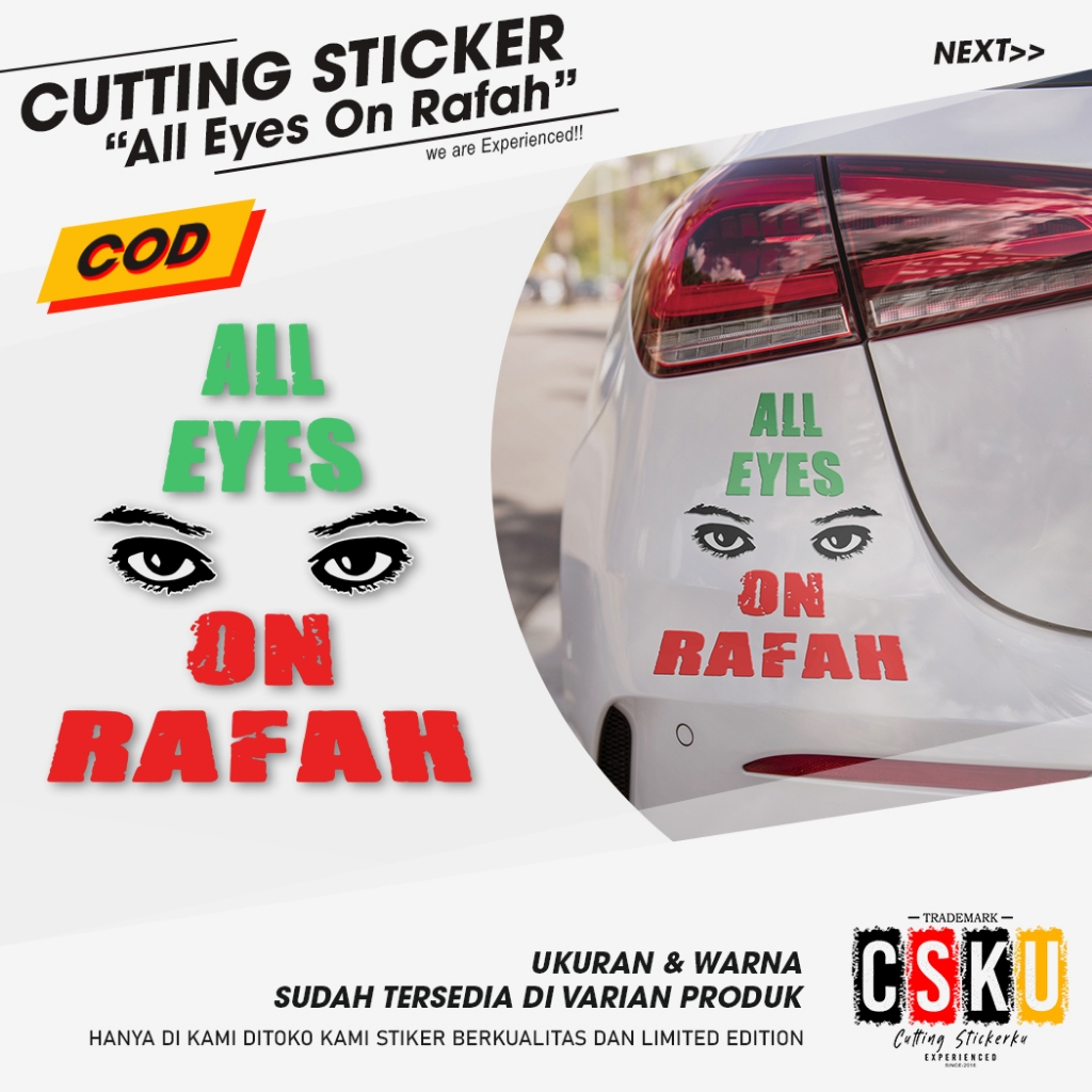 Jual Cutting Sticker All Eyes On Rafah Variasi Motor Mobil Sticker ...