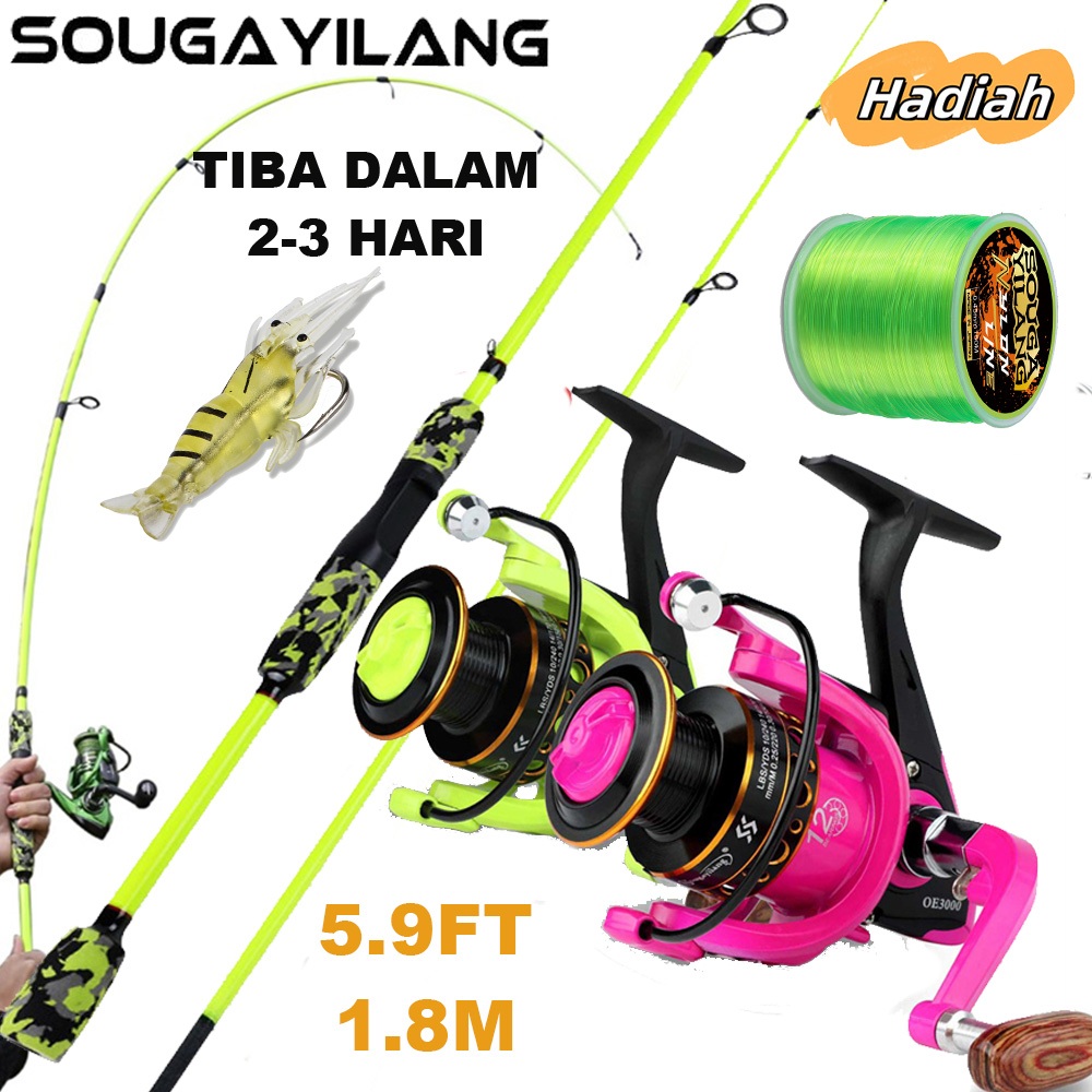 Jual Sougayilang Joran Pancing Set M Bb Reel Pancing Gulung Tongkat Memancing Set