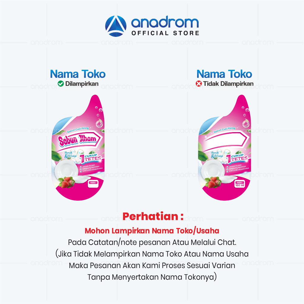Jual [1 pack] Stiker Kemasan Botol Sabun Cuci Piring | Sticker Label ...
