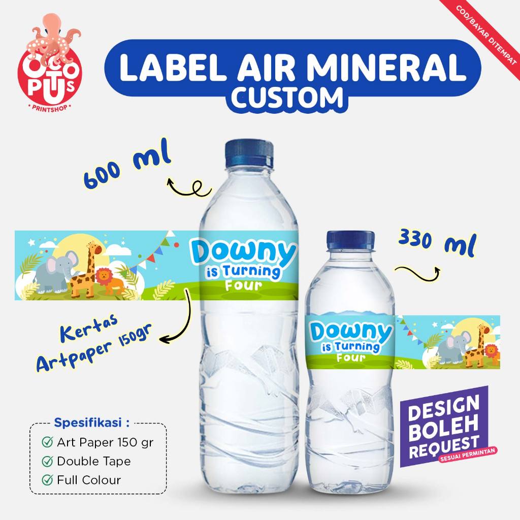 Jual LABEL Air Mineral 330ml & 600 ml (CUSTOM) | Shopee Indonesia
