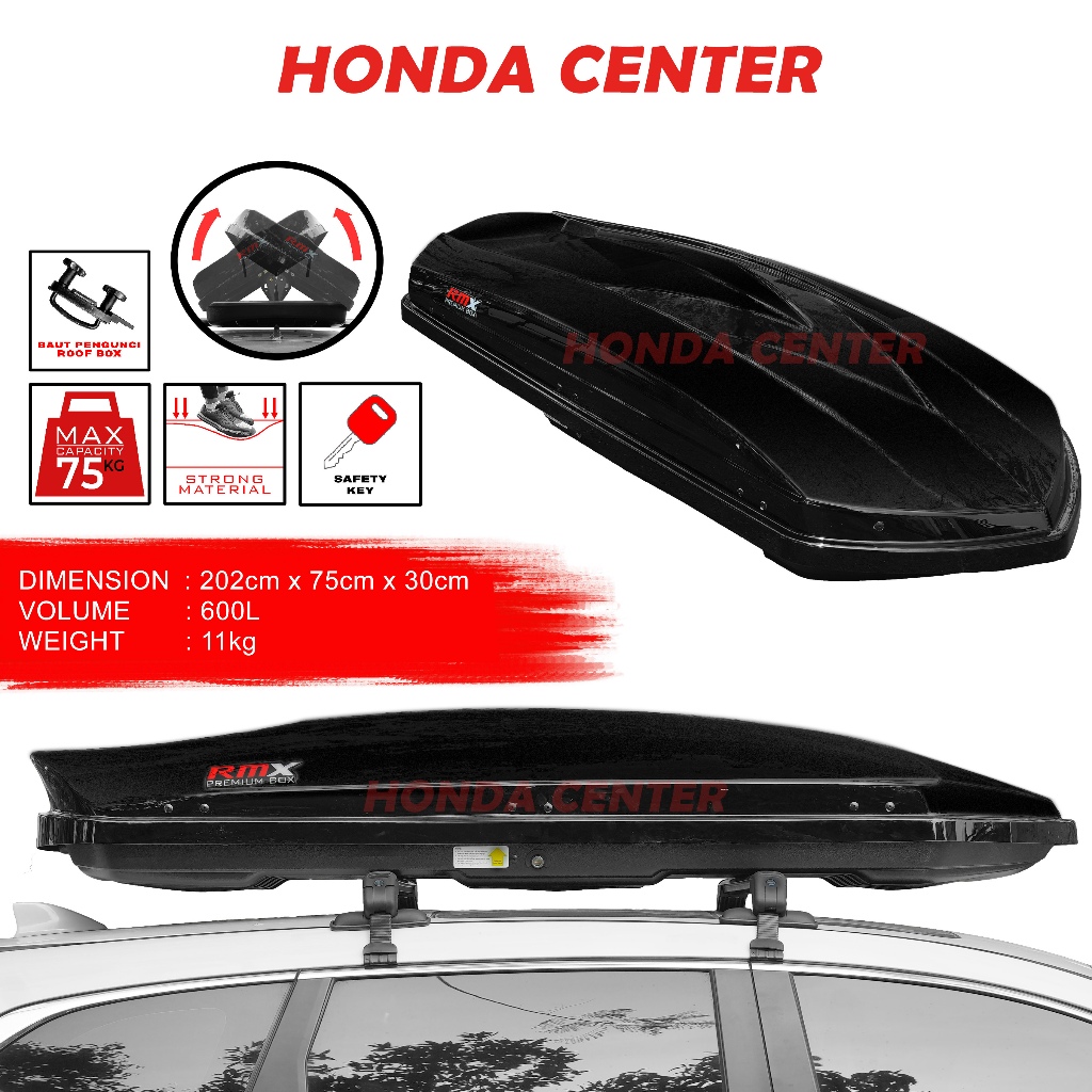 Jual Paket Roof Box+Cross Bar Brio Mobilio Brv Crv Freed Innova