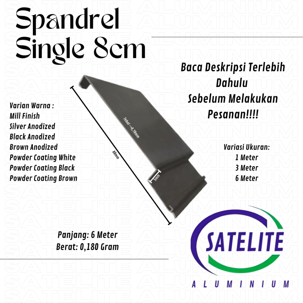 Jual SPANDREL SINGLE 8CM SPANDREL MINI SPANDREL ALUMINIUM | Shopee ...