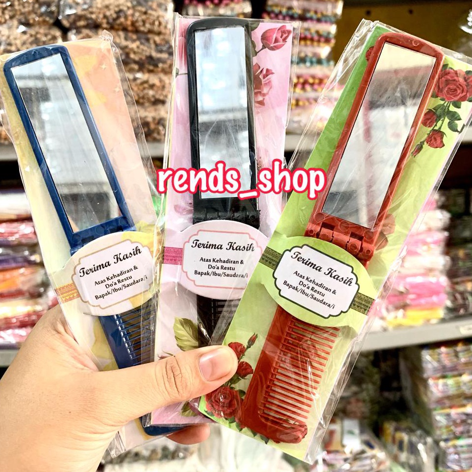 Jual Isi Souvenir Sisir Lipat Kaca Kemasan Alas Dan Plastik Shopee