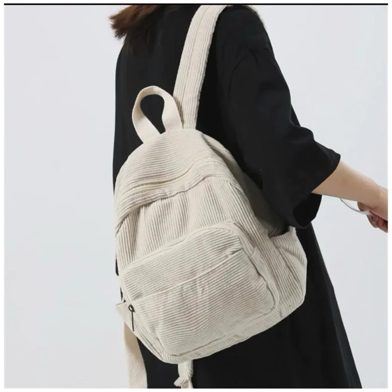 Jual tas ransel coduroy/tas ransel canvas/ tas korea/tas laptop/tas ...