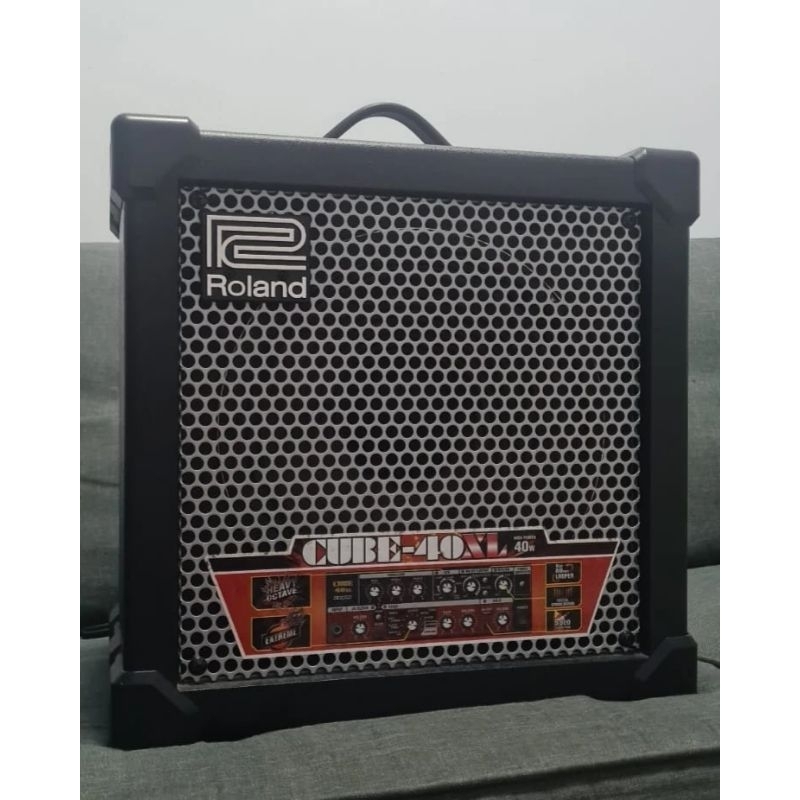 Copertura Per Amplificatore Roland Cube 40XL, Tuki Covers, Nera, Con Staffe E Cavo Posteriore