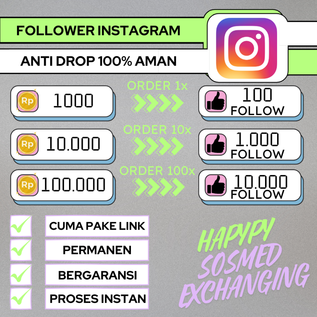 Jual JASA TAMBAH FOLLOWER INSTAGRAM FOLLOWER IG PERMANEN DAN BERGARANSI