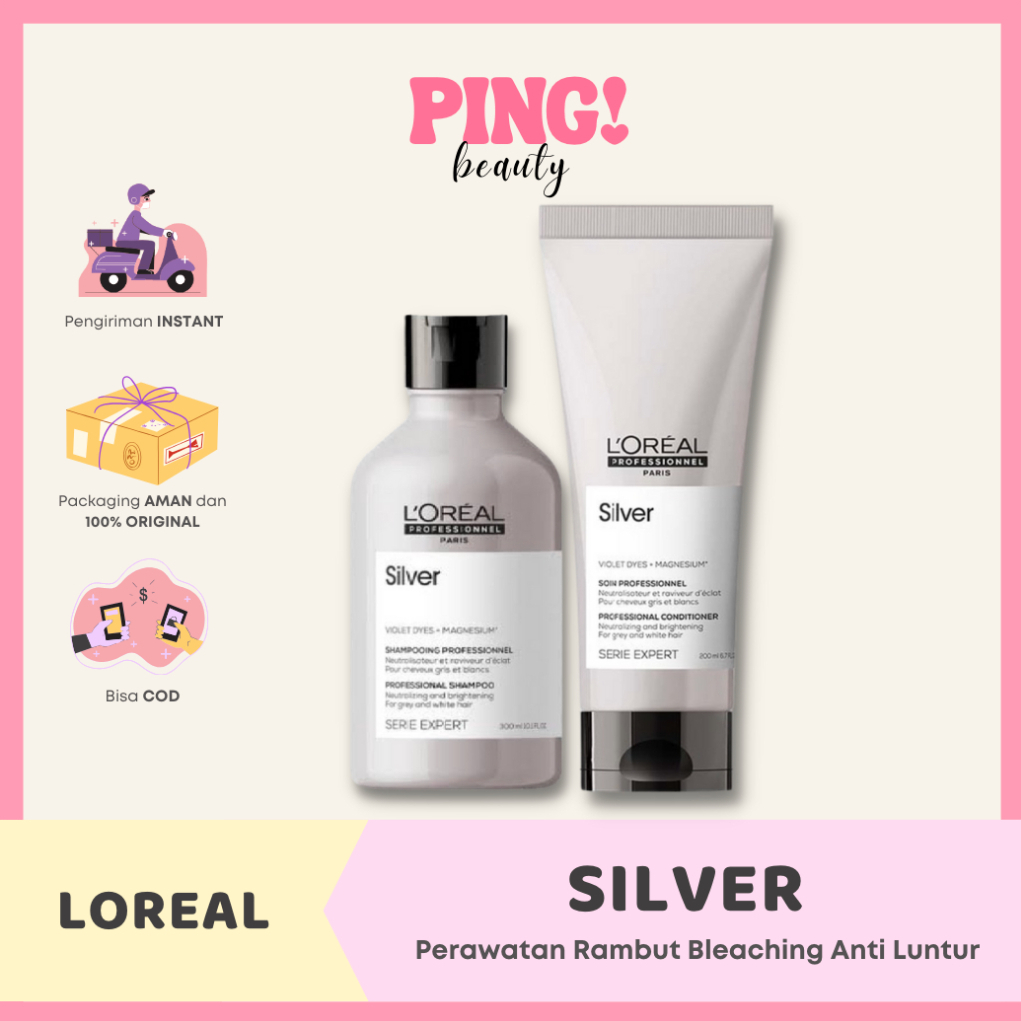 Jual Loreal Serie Expert Silver Shampoo Conditioner Rambut Bleaching